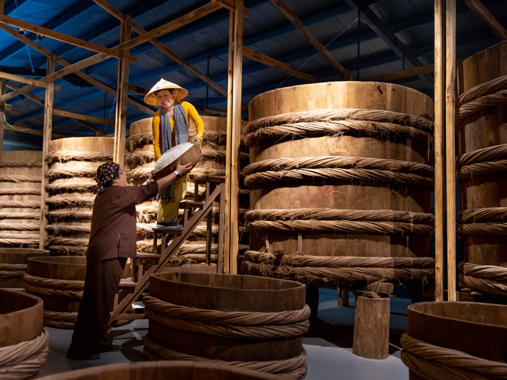 Local workers at a Phu Quoc fish sauce factory