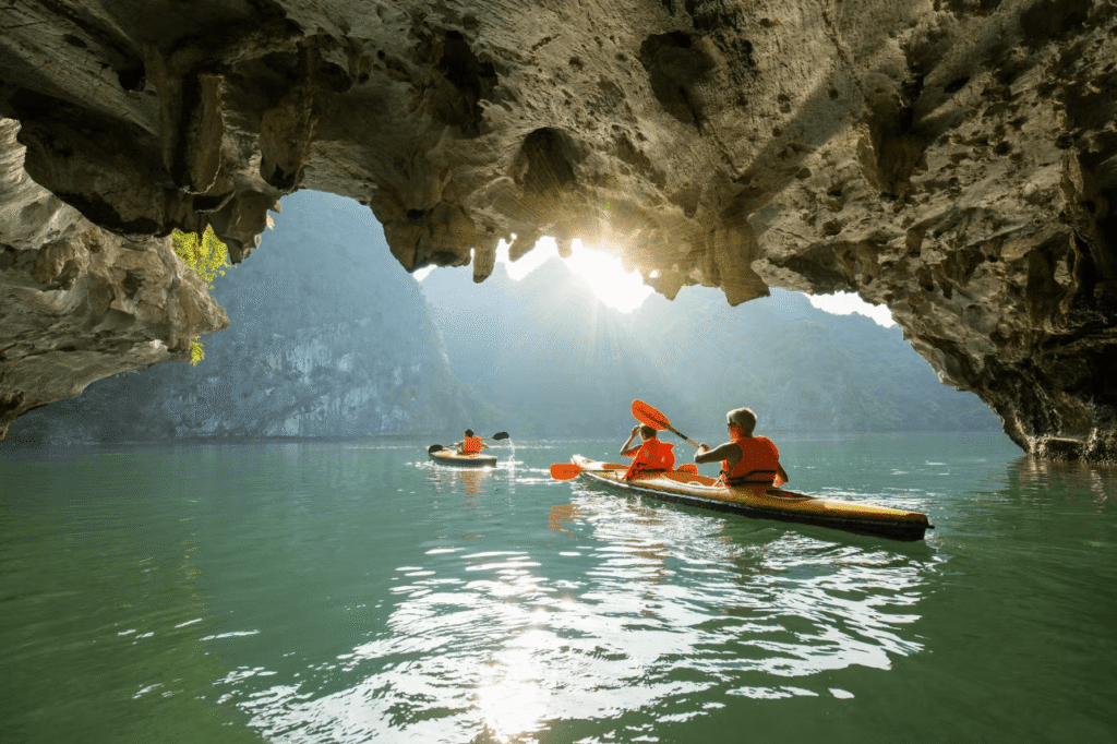 kayaking through lan ha bay