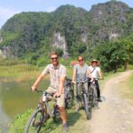 3 travelers enjoy a cycling experience in Ninh Binh